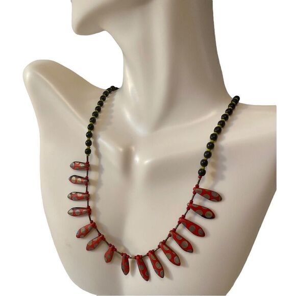 Gorgeous & One of a Kind Juried Artisan Created Polymer Clay 2 sided Necklace. - Picture 3 of 7